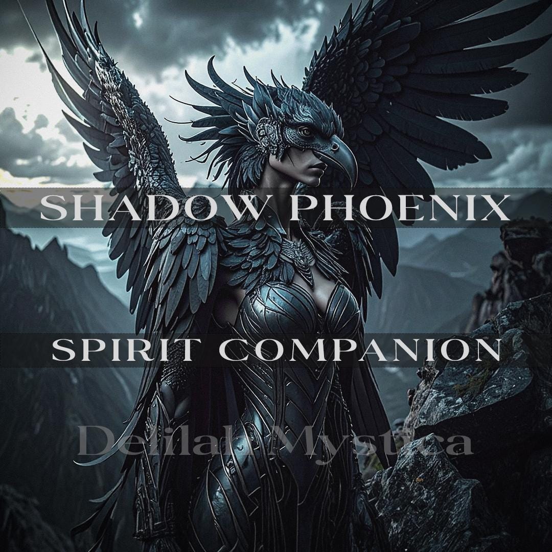 Shadow Phoenix | Spirit Companion | Direct & Vessel Binding | Unleash the Phoenix Within | Wings of Ash and Power | Obsidian Guardian