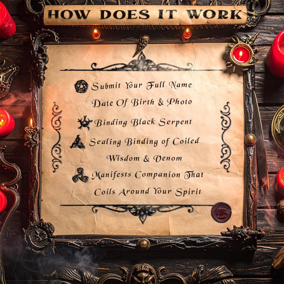 Serpent noir | Compagnon spirituel | Lien direct | Invocation personnalisée | Gardien de la spirale d'ombre | Serpent de sagesse | Venin de séparation