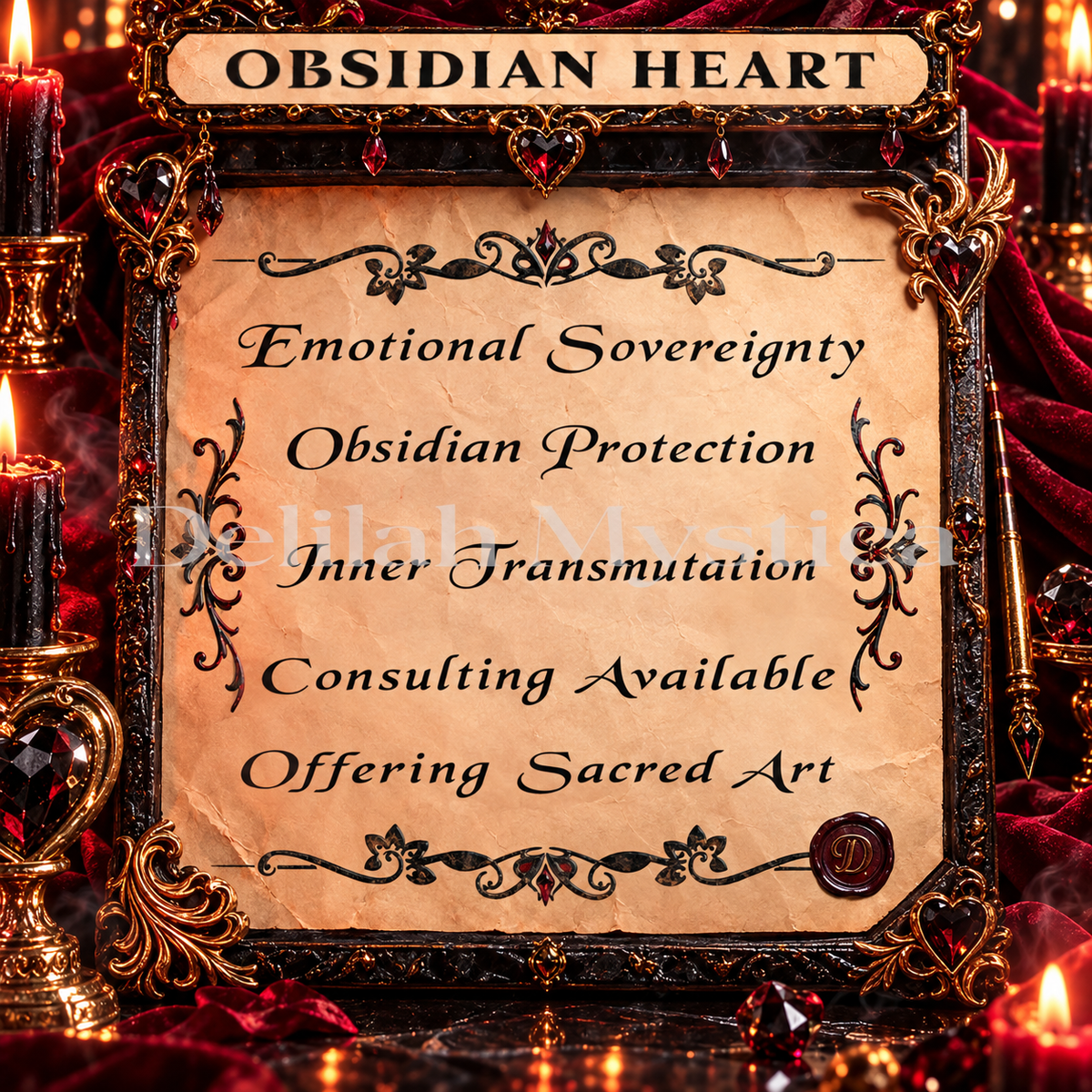 October Refined Enchantment – Obsidian Heart | Enchantment of Emotional Sovereignty & Inner Transmutation | Consultation - Personalization