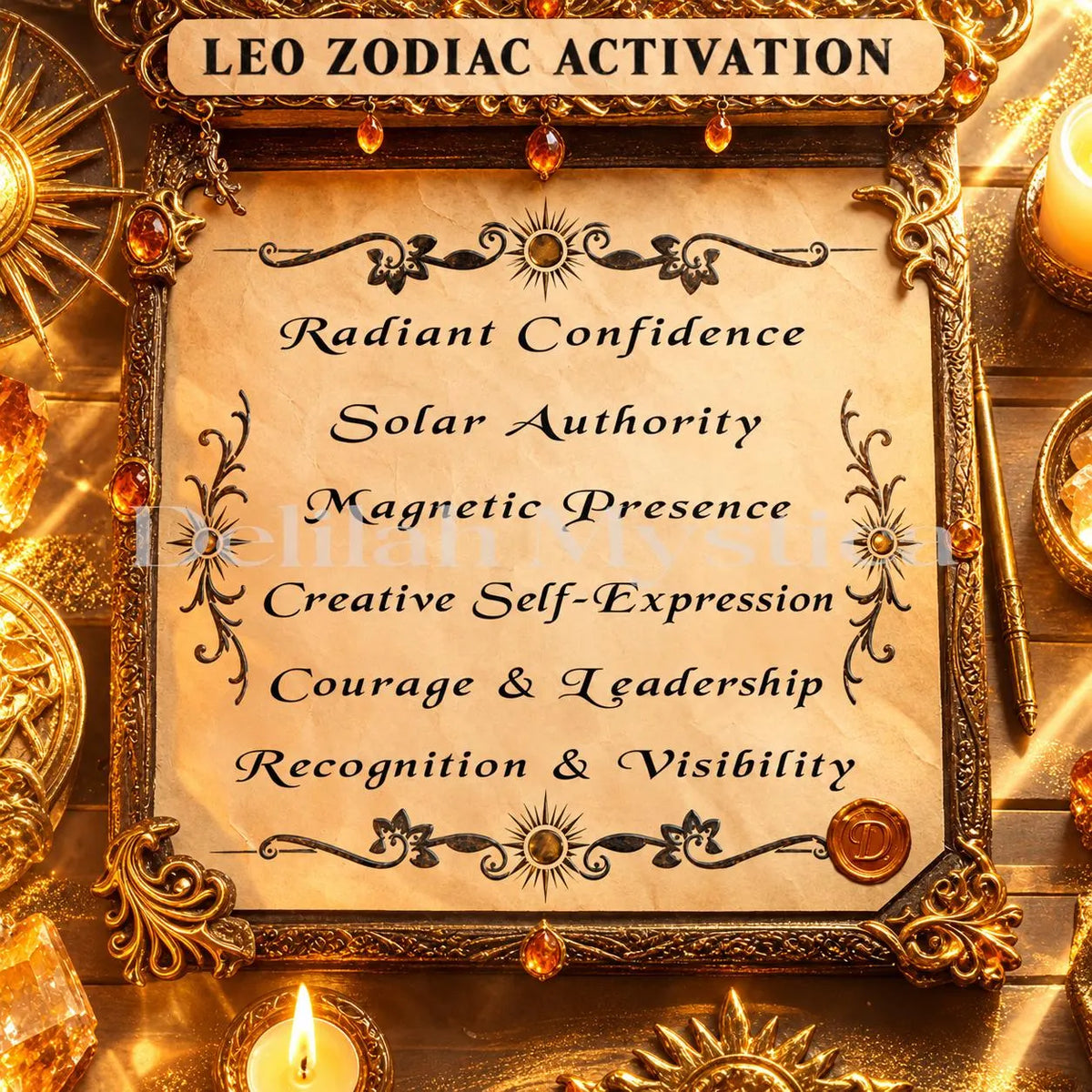 Leo Zodiac Activation | Confidence, Leadership & Radiant Self-Expression | Fire Sign Empowerment | Personalized Spiritual Session